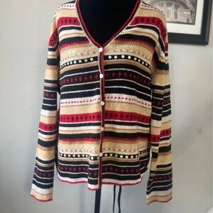 St. John's Bay Multicolor Striped Cardigan